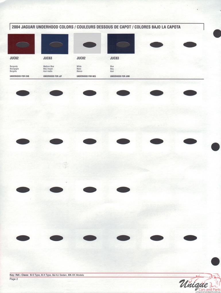 2004 Jaguar Paint Charts DuPont 2
